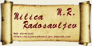 Milica Radosavljev vizit kartica